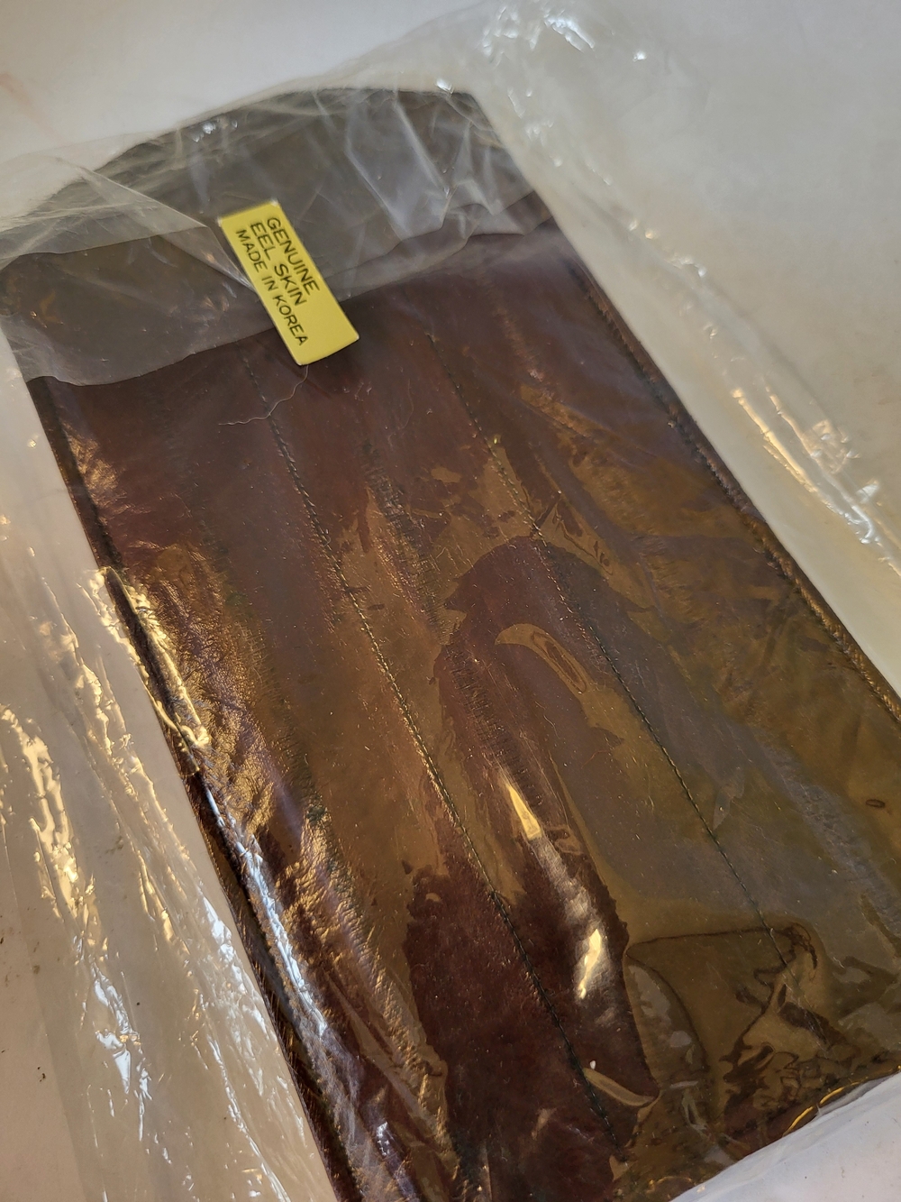 1980s NOS Brown Eelskin Glasses Case Made In KOREA - Picture 5 of 6
